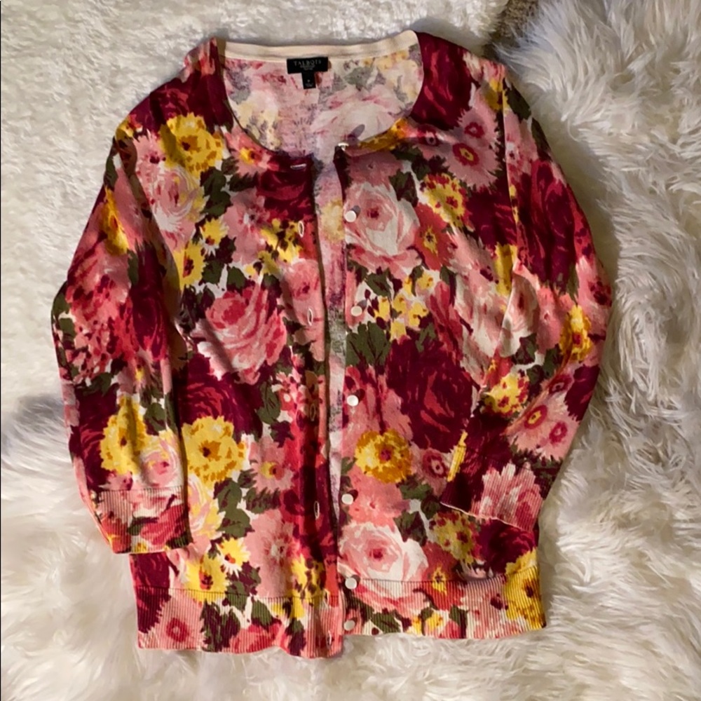Talbots silk and cotton cardigan